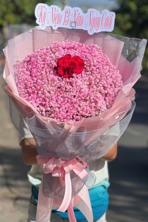 Bó hoa baby hồng nhẹ nhàng, ngọt ngào và tinh khôi, toát lên vẻ đẹp dịu dàng đáng yêu.