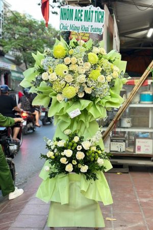 Kệ hoa khai trương sang trọng tại cửa hàng hoa tươi Dầu Tiếng, Bình Dương, giao hoa tận nơi nhanh chóng.