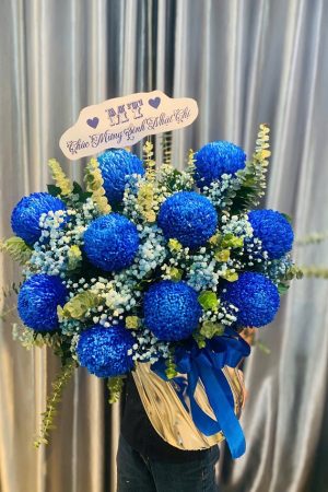Giỏ Cúc Mẫu Đơn Xanh - CM267