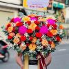 Giỏ hoa sinh nhật tone cam – hồng ngọt ngào, dịch vụ đặt hoa sinh nhật tại Việt Yên Bắc Giang, giao tận nơi, tư vấn miễn phí.