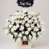 Giỏ hoa viếng cúc trắng