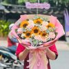 Giỏ hoa sinh nhật đẹp, phối màu tinh tế tại tiệm hoa tươi Ninh Hòa Khánh Hòa.