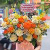 Giỏ hoa sinh nhật đẹp ở Khánh Hòa, phối màu nhẹ nhàng, thích hợp tặng người thân, bạn bè hoặc đồng nghiệp.