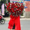 Kệ hoa chúc mừng hồng đỏ